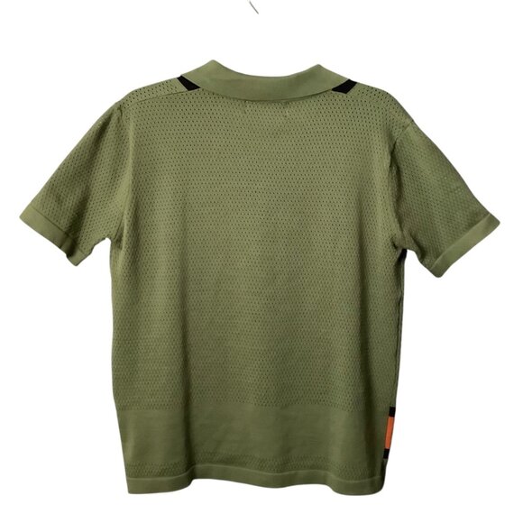 Cruise Knit Men Short Sleeve Button-Up Shirt Large Green Orange Viscose Vintage - Picture 8 of 8